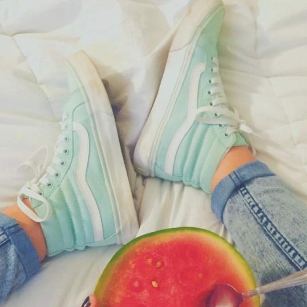 mint hi-top vans